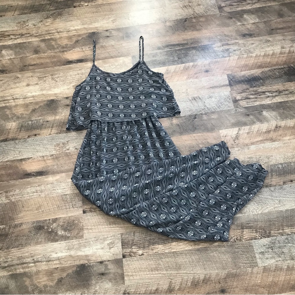 Liberty Love Gray Geometric Maxi Dress Size Large